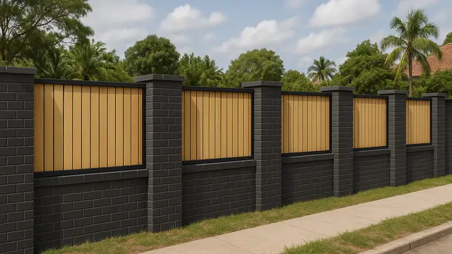 Model Pagar Bata Ala Japandi/Ilustrasi AI