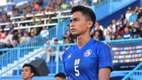 Bek Arema FC, Bagas Adi Nugroho, pemain yang kerap menjadi langganan Timnas Indonesia. (Bola.com/Iwan Setiawan)
