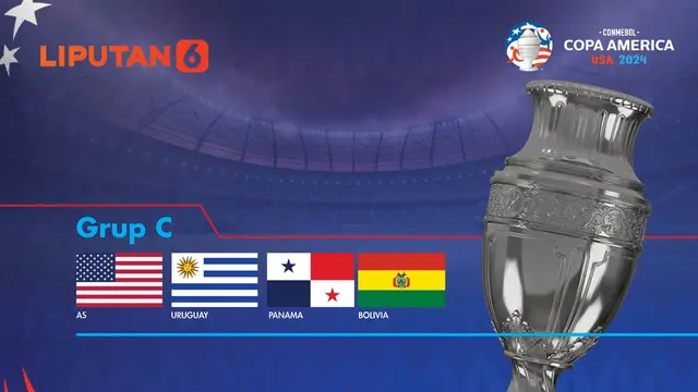 Banner Grafis Copa America 2024 Grup C : Amerika Serikat (AS), Uruguay, Panama, Bolivia