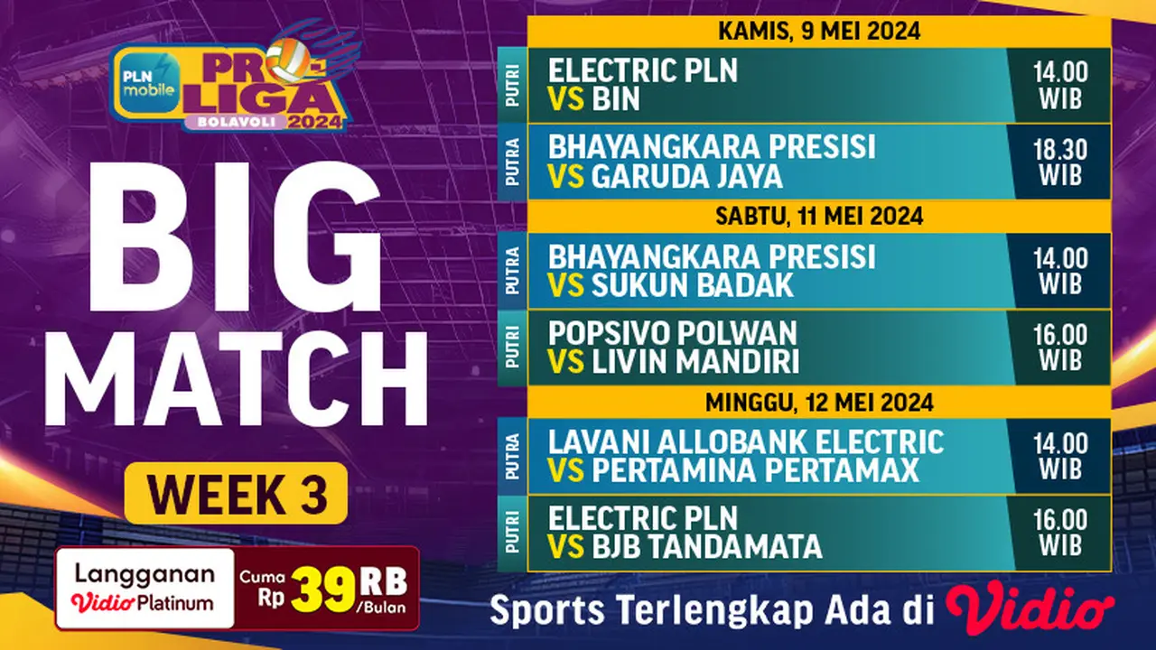 PLN Mobile Proliga 2024 Big Match Pekan Ketiga