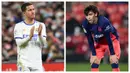 Nasib berbeda dialami oleh dua klub asal Madrid, Real Madrid dan Atletico Madrid saat laga pekan ke-19 Liga Spanyol 2021/22. Los Blancos sukses memetik 3 poin usai menekuk Athletic Bilbao dengan skor 2-1, sedangkan Atletico Madrid harus menelan kekalahan 1-2 dari Granada. (Foto kolase: AFP dan AP)