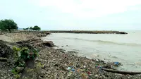 Pantai padang bak lautan sampah busai hujan deras melanda kawasan Sumatera Barat. (Liputan6.com/ Novia Harlina)