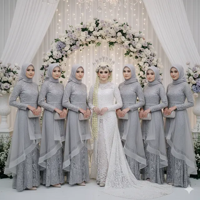 Model Gamis Brokat Soft Color Tapi Tetap Tampil Stand Out