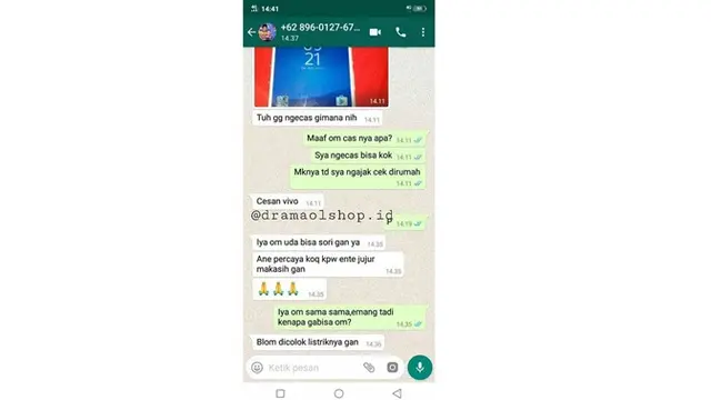 Chat kocak (Sumber: Instagram/dramaolshop.id)