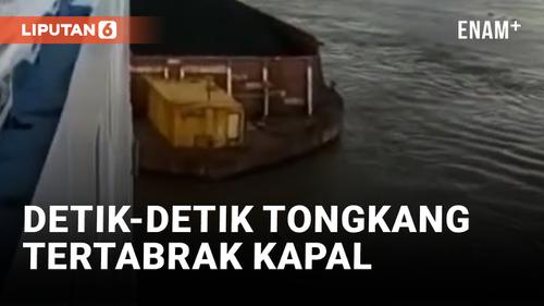VIDEO: Kapal Penumpang Tabrakan dengan Tongkang Batu Bara di Kalsel