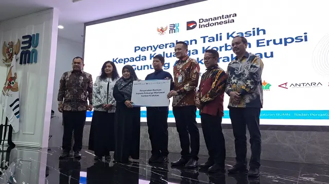 Keluarga Jurnalis Hilang Kontak di Perairan Krakatau Terima Santunan 10 BUMN