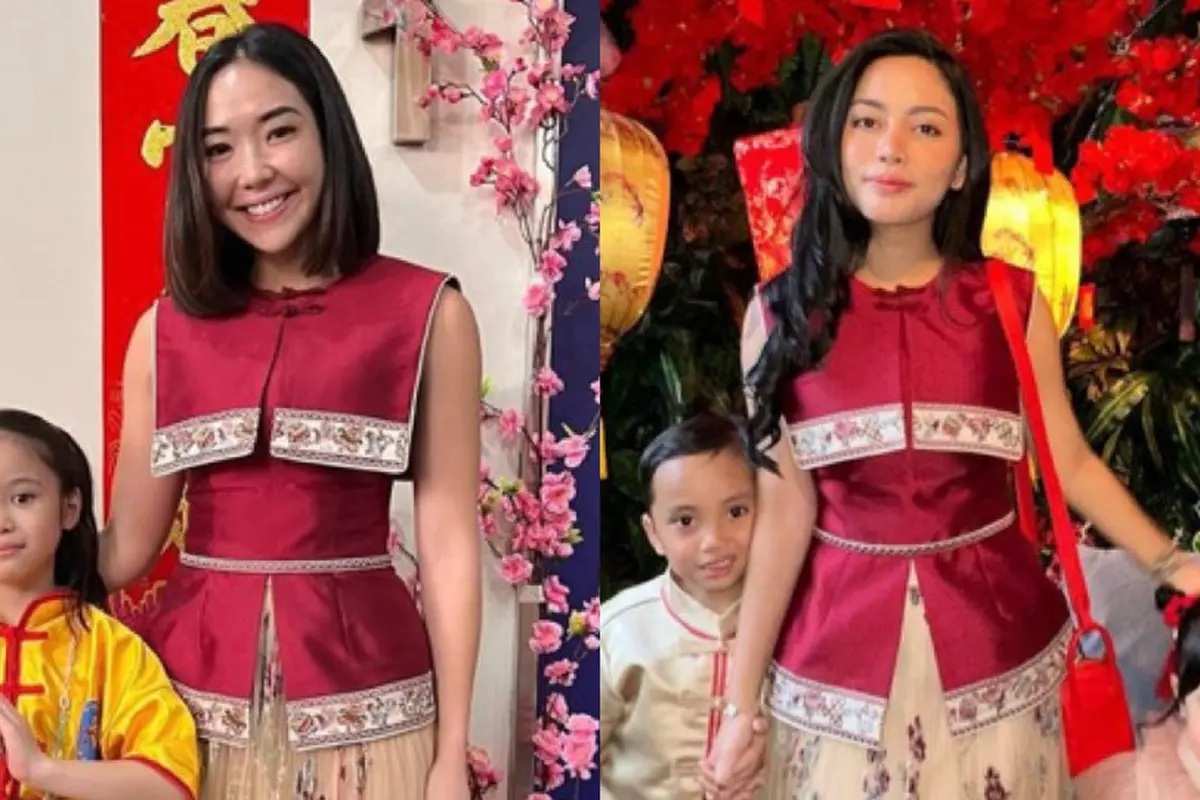 Adu Gaya Gisel dan Rachel Vennya Kenakan Pakaian Imlek Kembar
