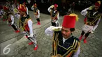 Sejumlah penari membawakan tarian Badui Al Muin pada Gelar Seni taman Budaya Yogyakarta, Jumat (18/3). Gelar seni yang menampilkan kesenian tradisonal kabupaten-kota Se DIY akan berlangsung hingga 20 Maret 2016. (Liputan6.com/Boy Harjanto)