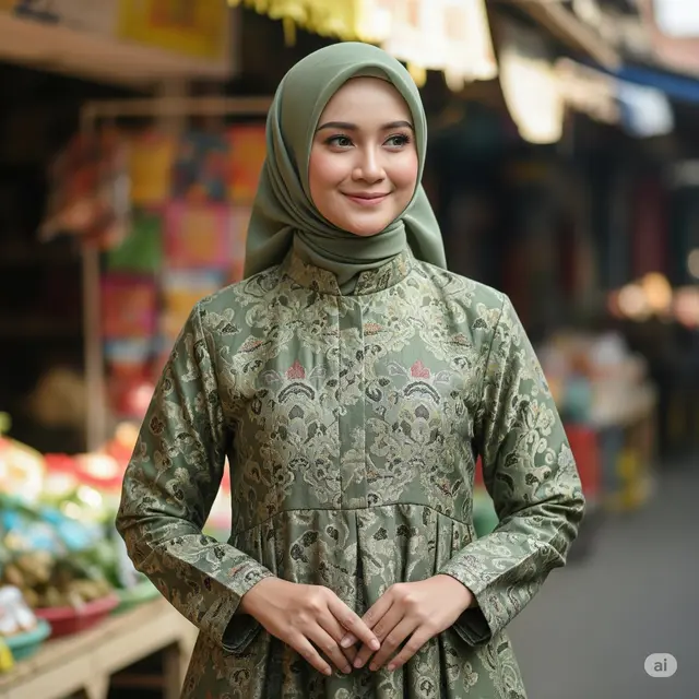 Model Baju Brokat Muslim. Foto: Gemini