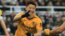 Pesepak bola asal Korea Selatan, Hwang Hee-chan saat ini tengah menjalani musim ketiga bersama Wolverhampton. Ia dipermanenkan dari RB Leipzig pada awal musim 2022/2023 dengan nilai transfer 16,7 juta euro setelah sempat berstatus pinjaman selama semusim. Hingga kini ia telah bermain dalam 60 laga bersama Wolves di Premier League dengan raihan 9 gol dan 2 assist. (AFP/Lindsey Parnaby)