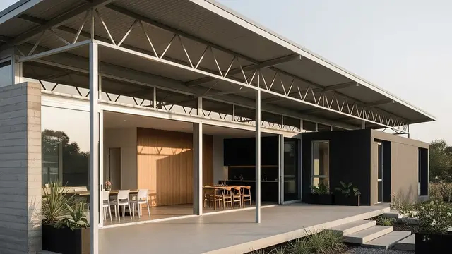 Desain Teras Rumah Atap Baja Ringan (AI)