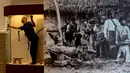 Seorang pekerja membersihkan etalase yang memajang rencong jelang pameran persenjataan tradisional di Museum Aceh, Banda Aceh, Aceh, Jumat (15/10/2021). Senjata yang dipamerkan mulai dari siwaih, rencong, keris, pedang, tombak, meriam, perisai dan masih banyak lainnya. (CHAIDEER MAHYUDDIN/AFP)