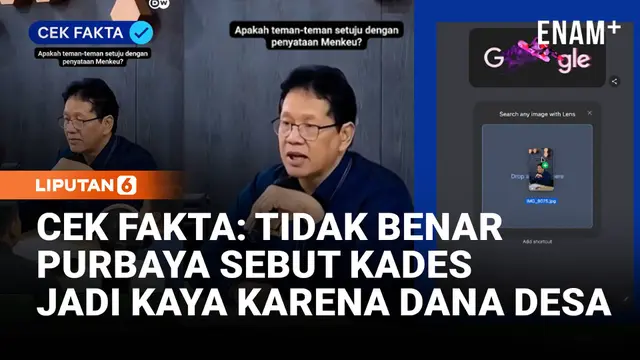 Cek Fakta: Tidak Benar Purbaya Sebut Kepala Desa jadi Kaya karena Dana Desa