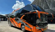 Unit bus PO Yessoe Travel kelas Excellent Plus yang menggunakan sasis Hino Bus RM 280 ABS dengan bodi Avante H8 milik  Karoseri Tentrem. (HMSI)