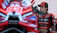 Pembalap Spanyol Marc Marquez dari Tim Ducati Lenovo di Sirkuit Internasional Chang di Buriram, Thailand, Minggu, 1 Maret 2026. (AP Photo/Kittinun Rodsupan)