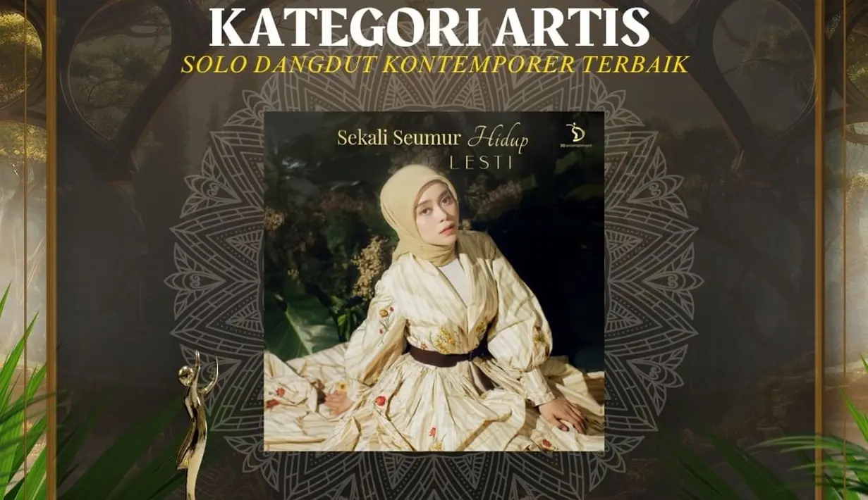 Lesti peraih kategori Artis Dangdut Terbaik. [Foto: Instagram/amiawards]