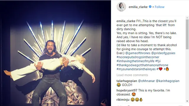 Emilia Clarke dan Jason Momoa