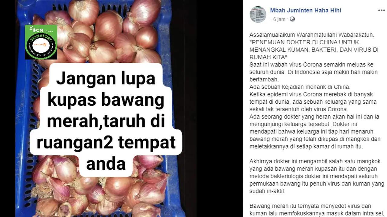 Bawang Merah Dapat Menangkal Virus Corona?