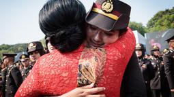 Upacara Prasetya Perwira (Praspa) TNI dan Polri dipimpin langsung oleh Presiden Prabowo Subianto. (YASUYOSHI CHIBA/AFP)