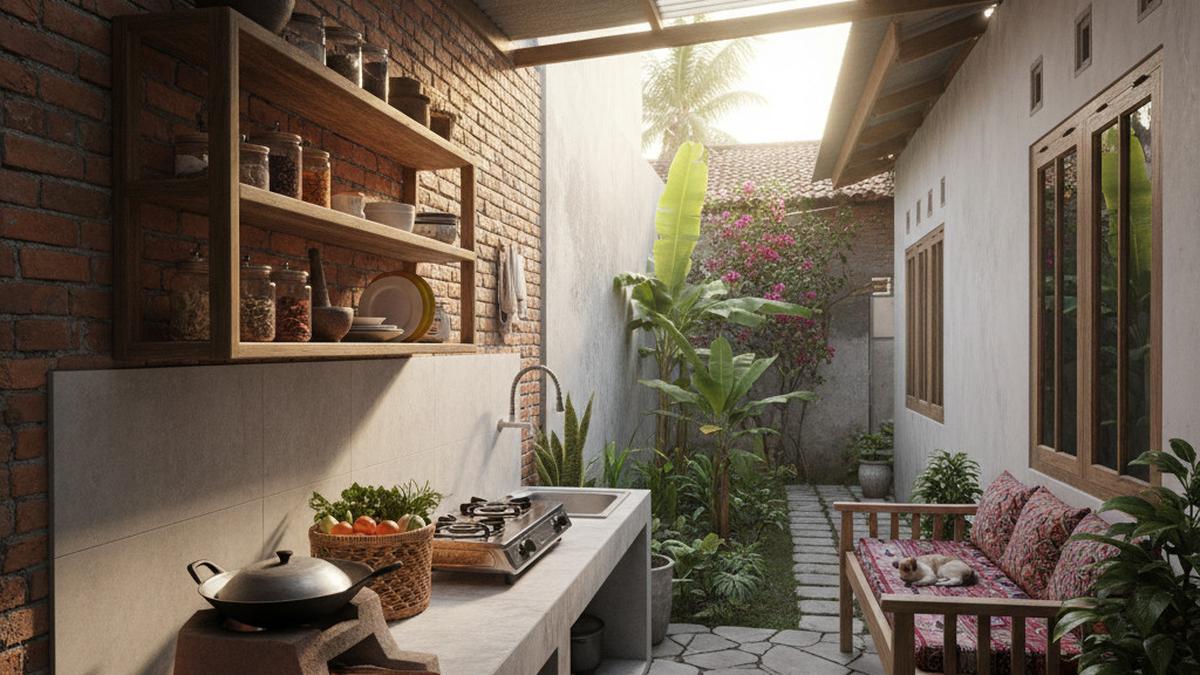 12 Inspirasi Kombinasi Taman Belakang dan Dapur Terbuka Rumah Kecil, Simak Tips Pembangunannya