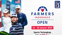 Jadwal pertandingan golf PGA Tour 2025 - Farmers Insurance Open di Vidio. Saksikan aksi-aksi pegolf dunia hanya di layanan OTT Vidio. (sum. doc. vidio.com)