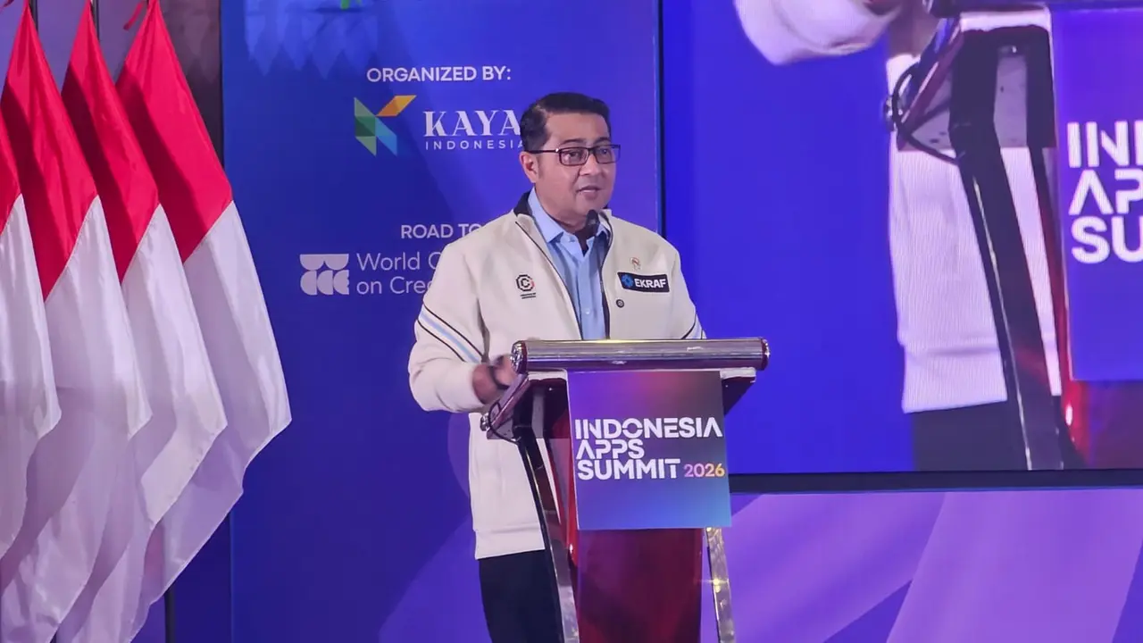 Menteri Ekonomi Kreatif (Menekraf), Teuku Riefky Harsya, membuka gelaran Indonesia Application Summit (InApps) 2026 di Indonesia Convention Exhibition (ICE) BSD, Kabupaten Tangerang, Senin (14/9/2026).
