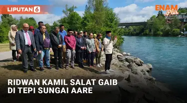 Lepas Eril, Ridwan Kamil dan Keluarga Salat Gaib di Tepi Sungai Aare