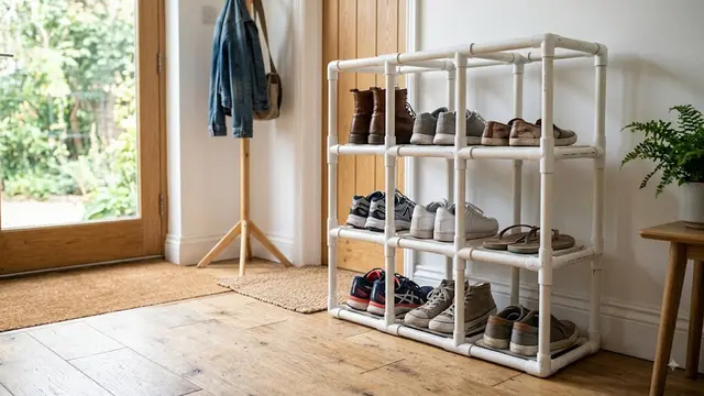 Ide Rak Sepatu dari Pipa PVC/AI Generated
