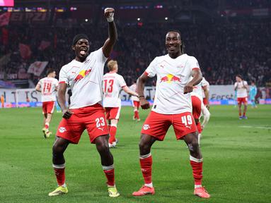 RB Leipzig memetik kemenangan besar dalam laga lanjutan Liga Jerman 2025/2026 saat menjamu TSG 1899 Hoffenheim pada Jumat (20/03/2026) waktu setempat. (AFP/Ronny Hartmann)