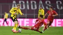 Di babak kedua, serangan Bayern Munchen semakin membombardir gawang Dortmund. Namun mereka kesulitan untuk menembus rapatnya pertahanan tim tamu di laga ini. (Foto: AFP/Pool/Andreas Gebert)