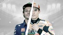 Valentino Rossi dan Marc Marquez. (Bola.com/Dody Iryawan)