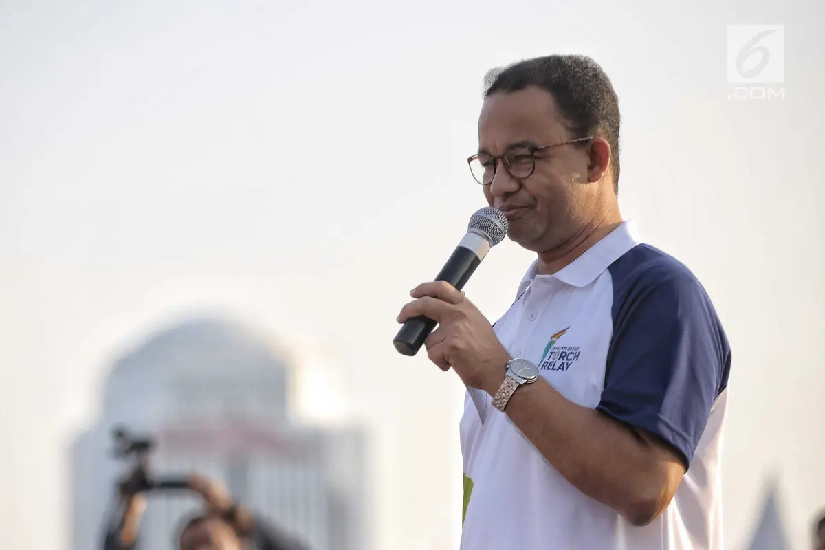 Puncak Kirab Obor Asian Games 2018, Anies Awali Estafet dari Monas ke GBK