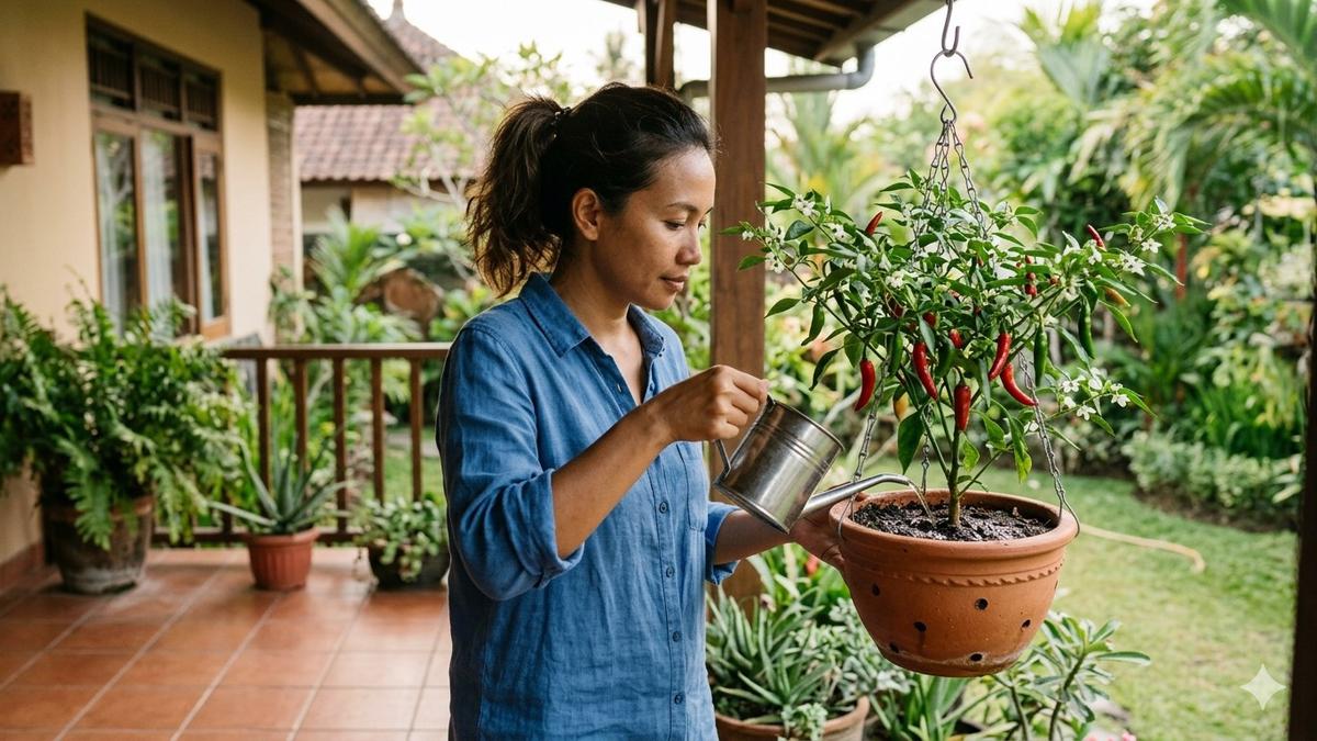 5 Kesalahan Menyiram Cabai Gantung yang Bikin Akar Busuk dan Cara Mencegahnya