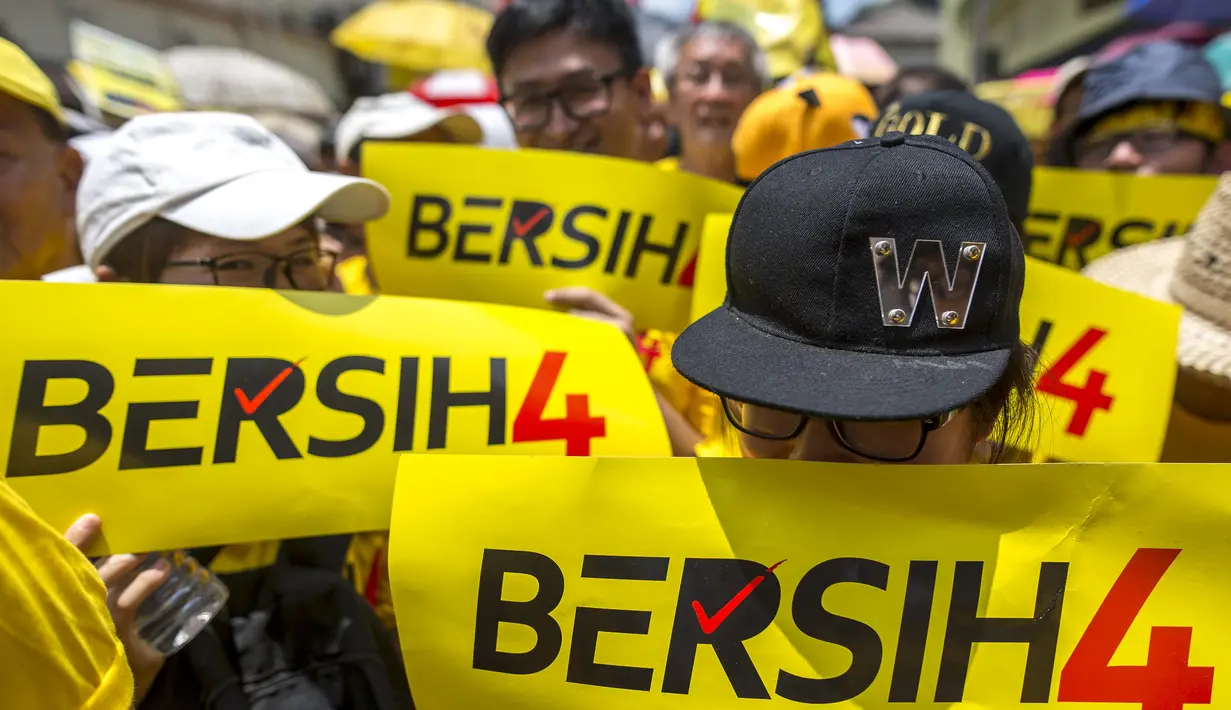 Aksi demo ini diprakarsai kelompok aliansi pro-reformasi, Bersih dijadwalkan berlangsung hari ini dan Minggu, 30 Agustus. Demikian seperti dilansir Reuters, Sabtu (29/8/2015). (Reuters/ Athit Perawongmetha)