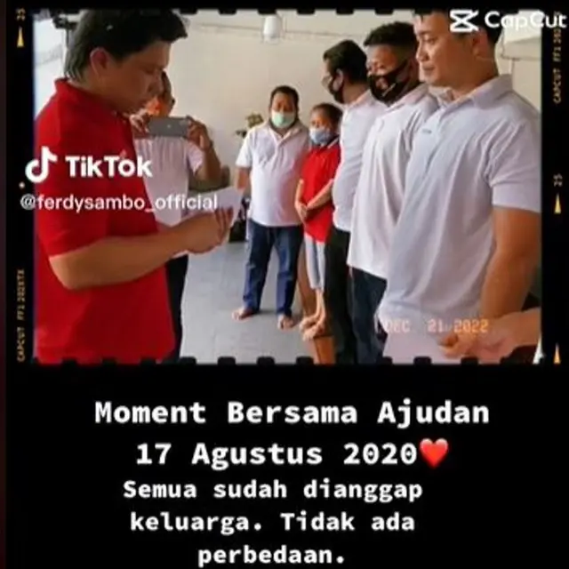 Beredar Video Kedekatan Ferdy Sambo dengan Para Ajudan, Ikut Ucapkan Selamat Lebaran