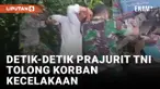 Aksi Heroik Prajurit TNI Tolong Korbang Kecelakaan di Padang Pariaman
