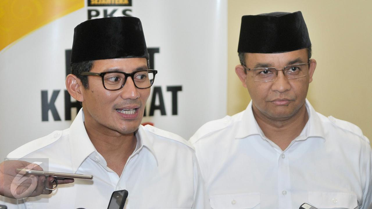 Cagub- Cawagub DKI JAkarta Anies Baswedan dan Sandiaga Uno
