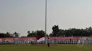 Pengibaran bendera Merah Putih dilakukan tim Pasukan Pengibar Bendera dari Provinsi DKI Jakarta, Bogor, Minggu (17/8/14). (Liputan6.com/Johan Tallo)