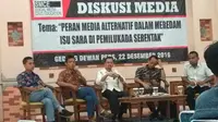 SMCE mengadakan sebuah diskusi media dengan tema “Peran Media Alternatif Dalam Meredam Isu Sara Pada Pemilu Kada Serentak”