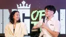 CEO SENS Entertainment, Sultan Sapta (kanan) memberikan keterangan di depan media dalam konferensi pers Superstar Knockout di daerah Senayan, Jakarta Pusat, Kamis (12/06/2025). (Bola.com/Bagaskara Lazuardi)