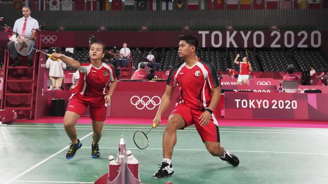 Foto: Mendebarkan, Praveen Jordan/Melati Daeva Oktavianti Menang Susah Payah atas Pasangan Australia di Olimpiade Tokyo 2020