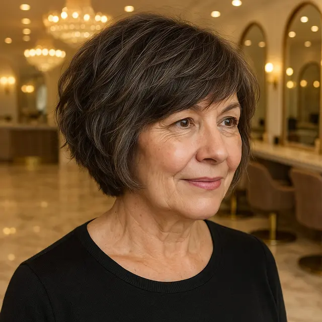 Model Rambut Bob Pendek Usia 50 Tahun ke Atas