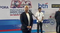 Presiden World Aquatics Husain Al-Musallam saat menghadiri Indonesia Open Aquatic Championships 2025 di Stadion Akuatik GBK, Rabu (12/11/2025). (Liputan6.com/Melinda Indrasari)