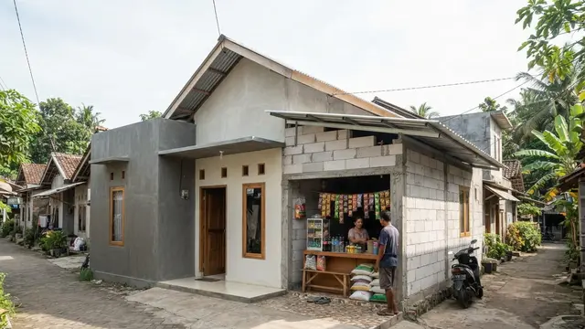 Rumah Plus Warung yang Hemat Biaya dan Fungsional