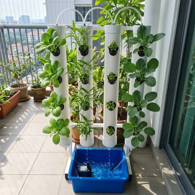 Kebun Sayur Mini Vertikal di Balkon Sempit