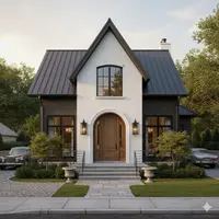 Rumah Mungil Tapi Mewah dengan Atap Pelana Klasik (Created by AI)