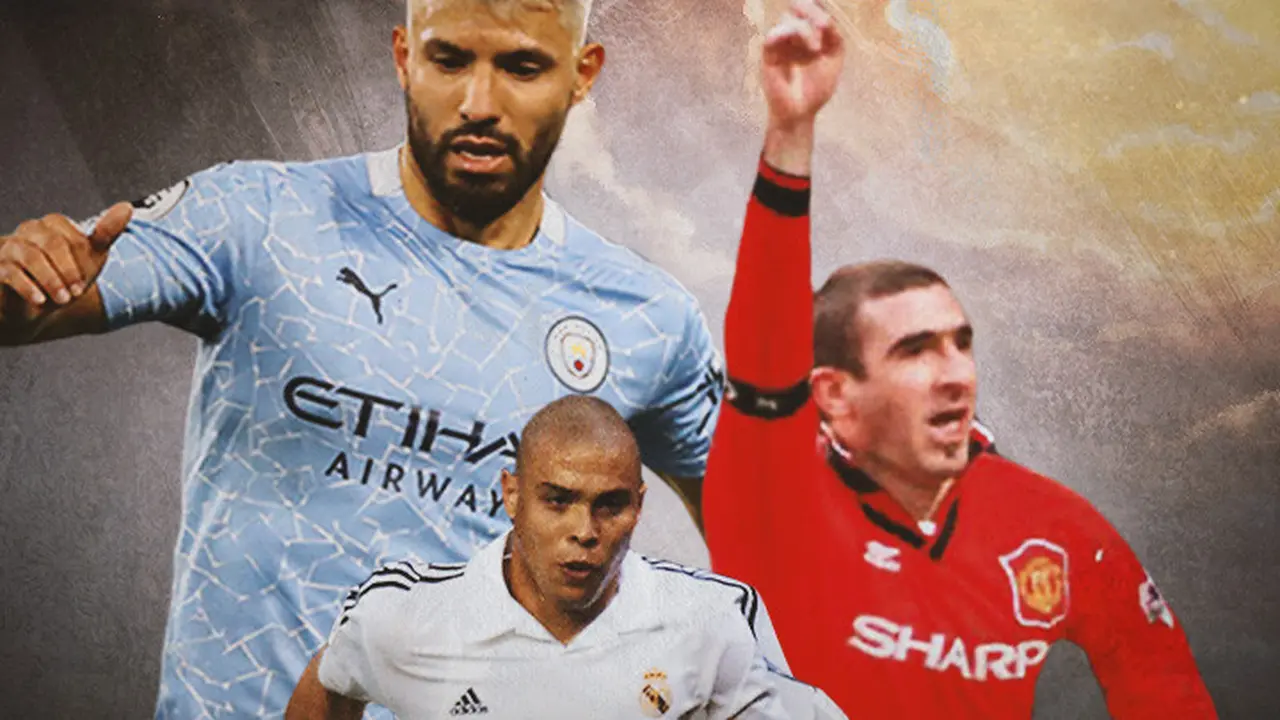 Ilustrasi - Sergio Aguero, Eric Cantona, Ronaldo Nazario