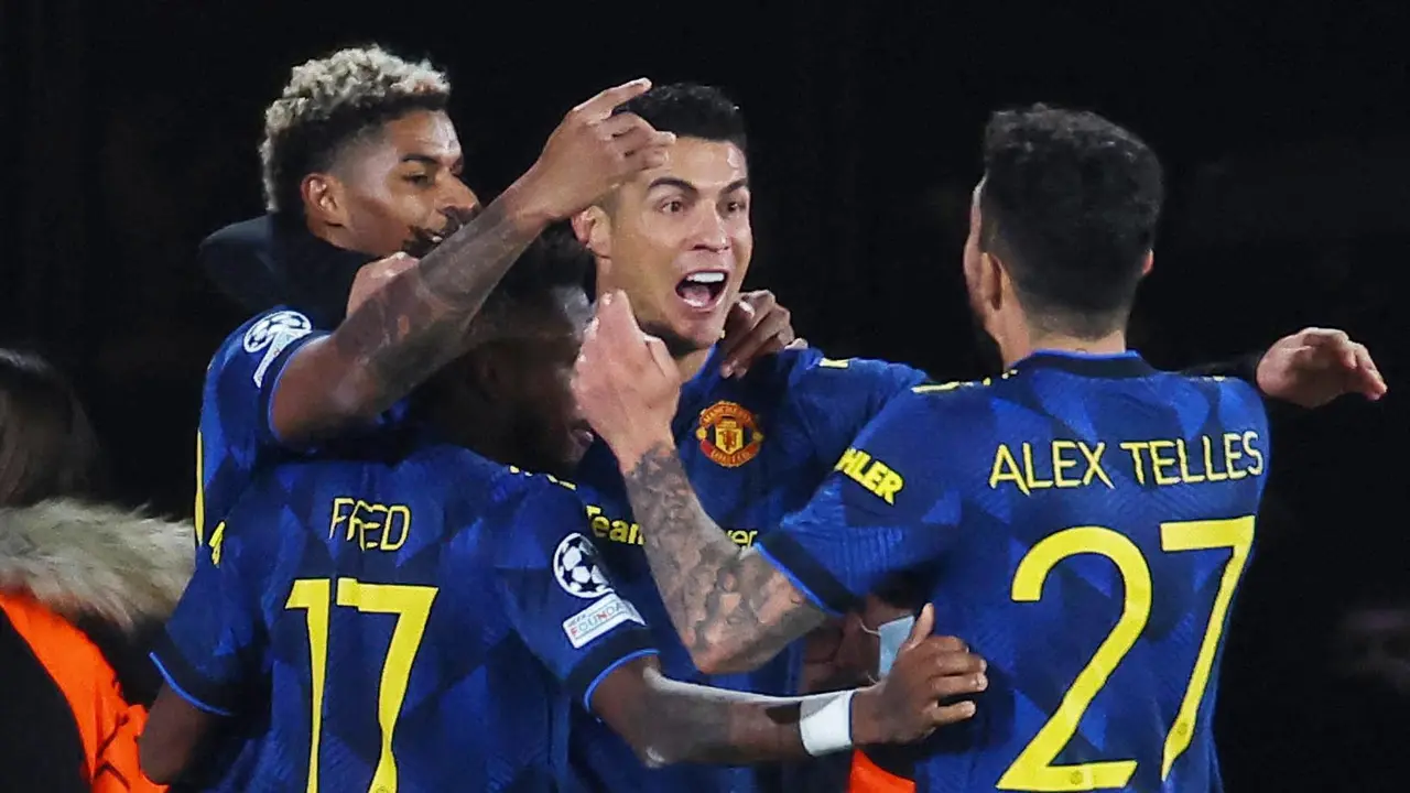 Foto: Cristiano Ronaldo dan Jadon Sancho Bawa Manchester United Lolos ke Babak 16 besar Liga Champions
