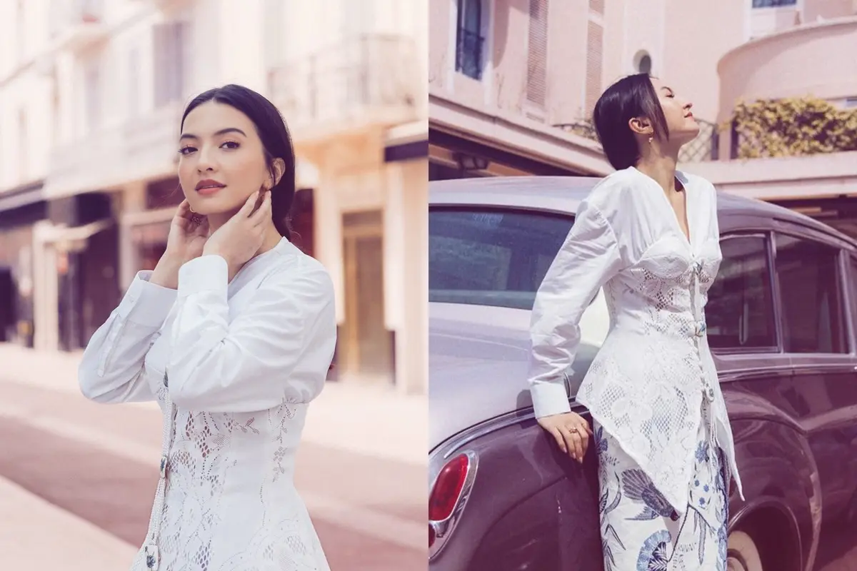 6 Pesona Oriental Raline Shah Kenakan Kebaya di Cannes, Tampilkan Body Goals dengan Busana Tertutup