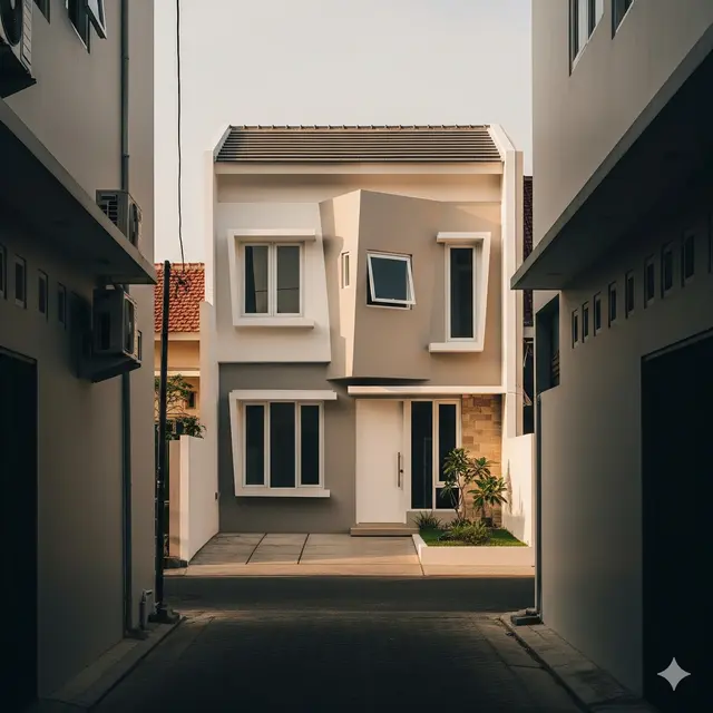 Inspirasi Rumah Minimalis Modern di Gang Sempit